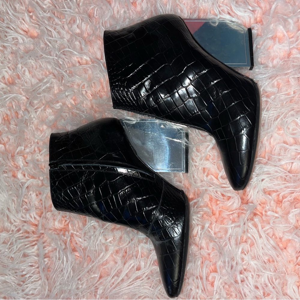 Authentic Maison Margiela Croc leather booties with mirrored heels. Sz 40